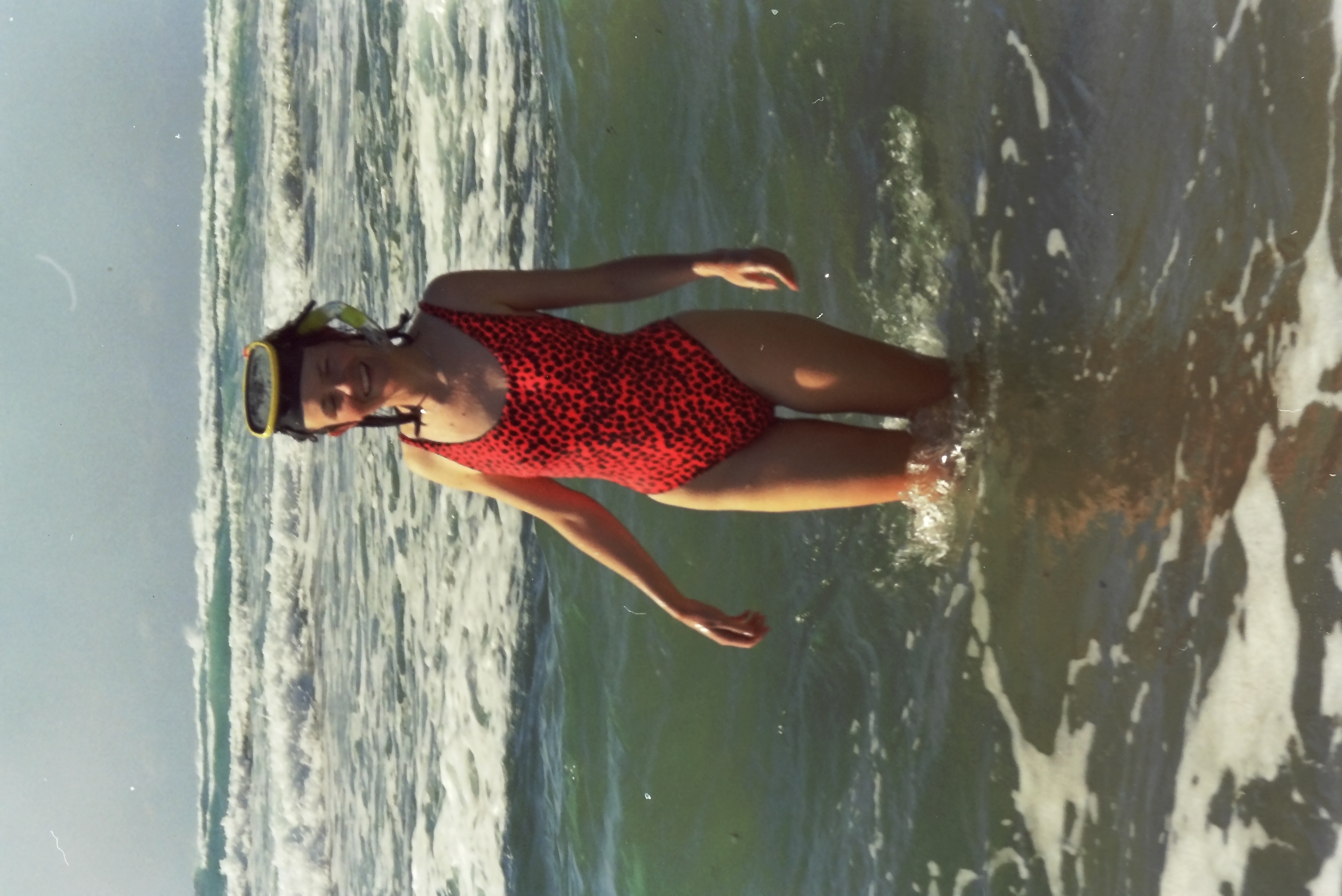 Jolanda in the surf at Kosibaai