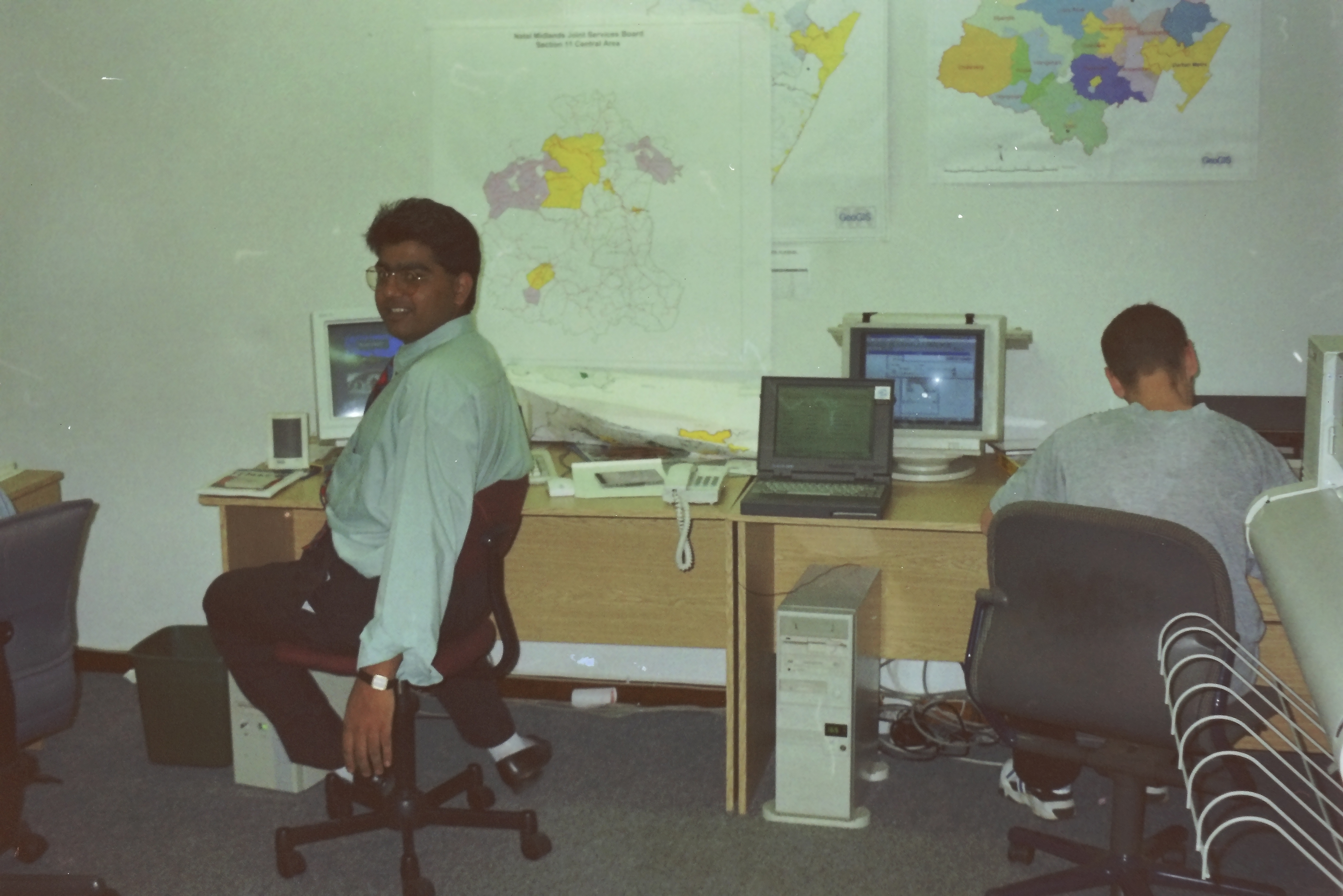 Khavin and Andre doing GIS at Midlands Regional Services Council