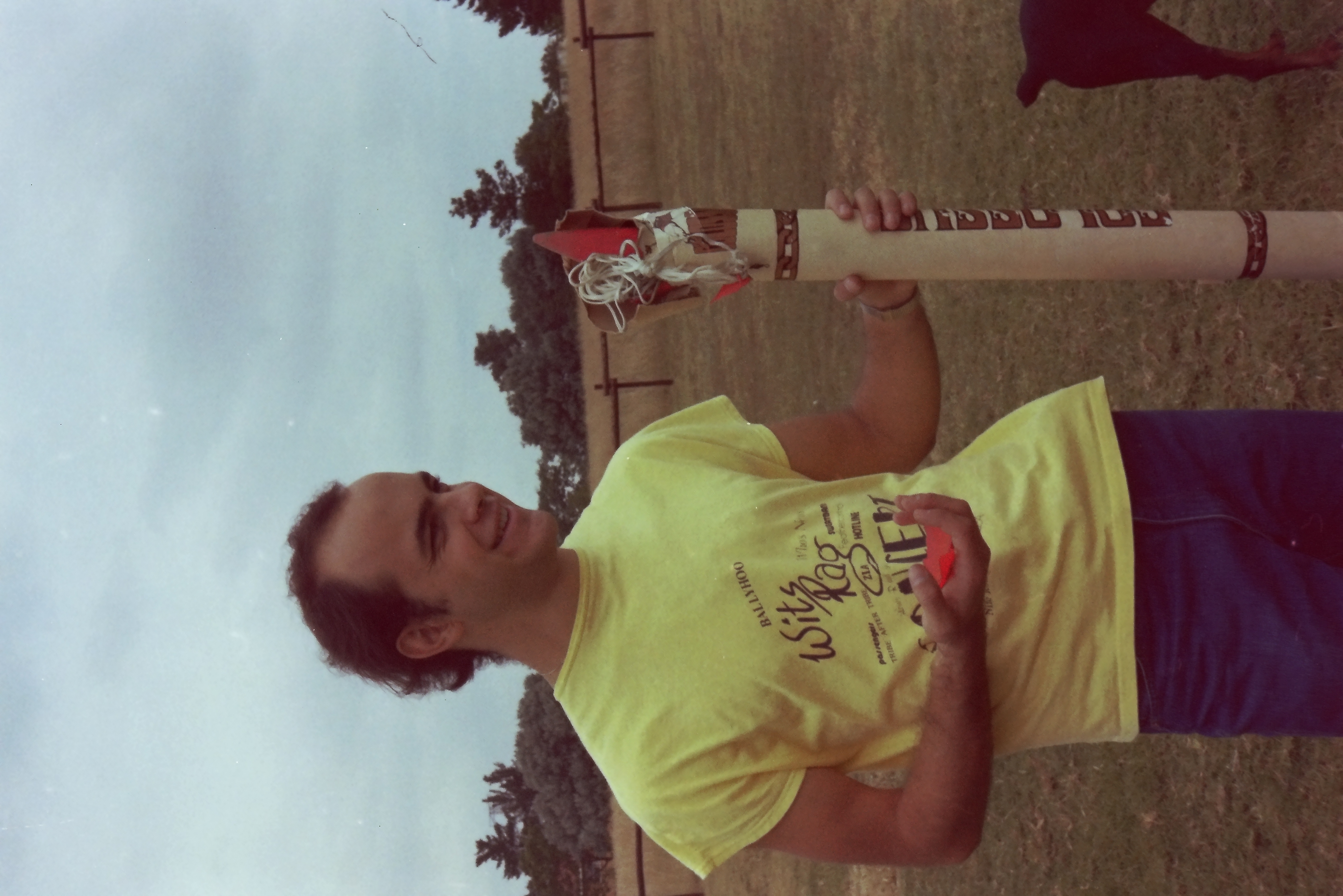 Andre with his crashed Estes Rocket