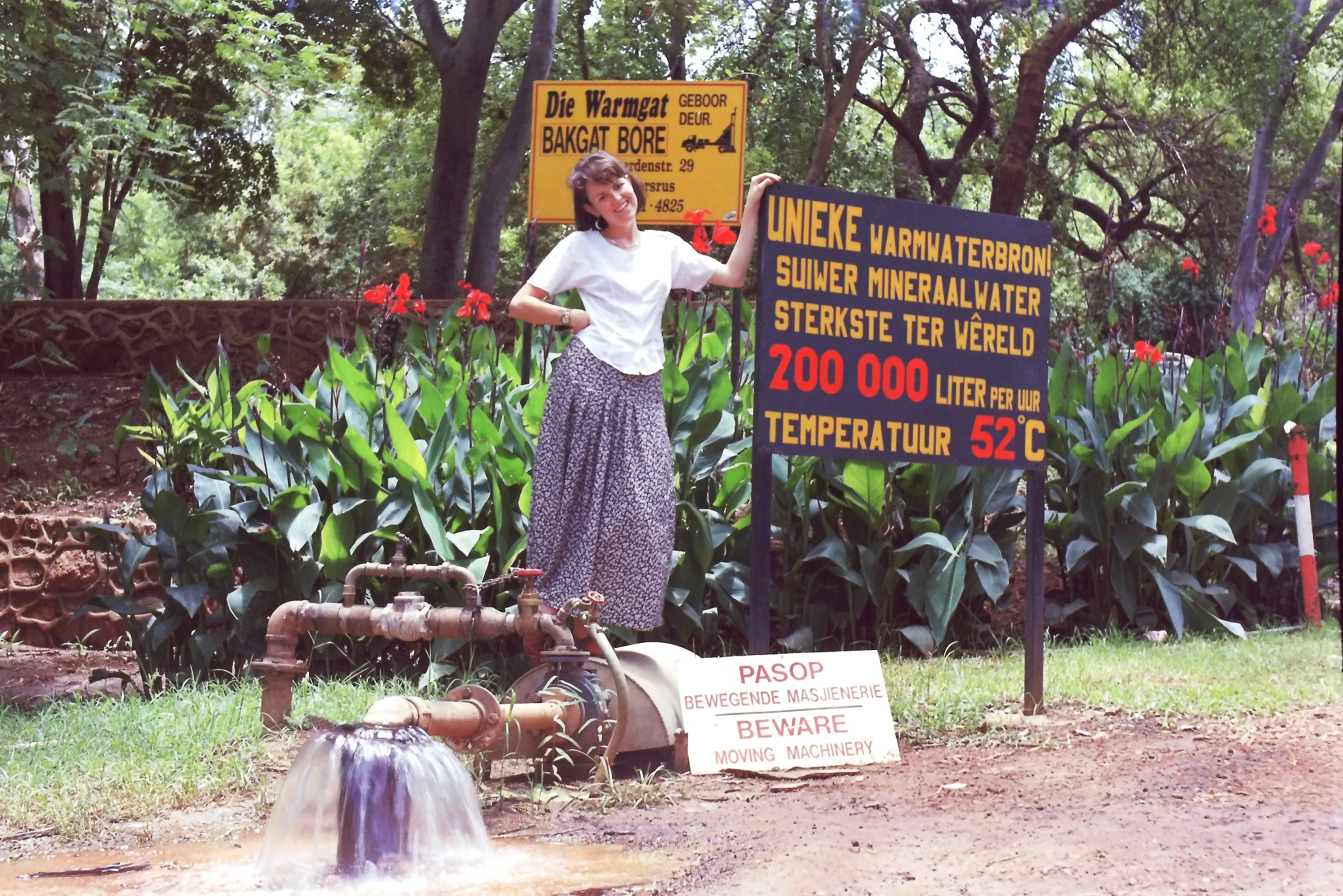 Overflowing hot water spring from borehole