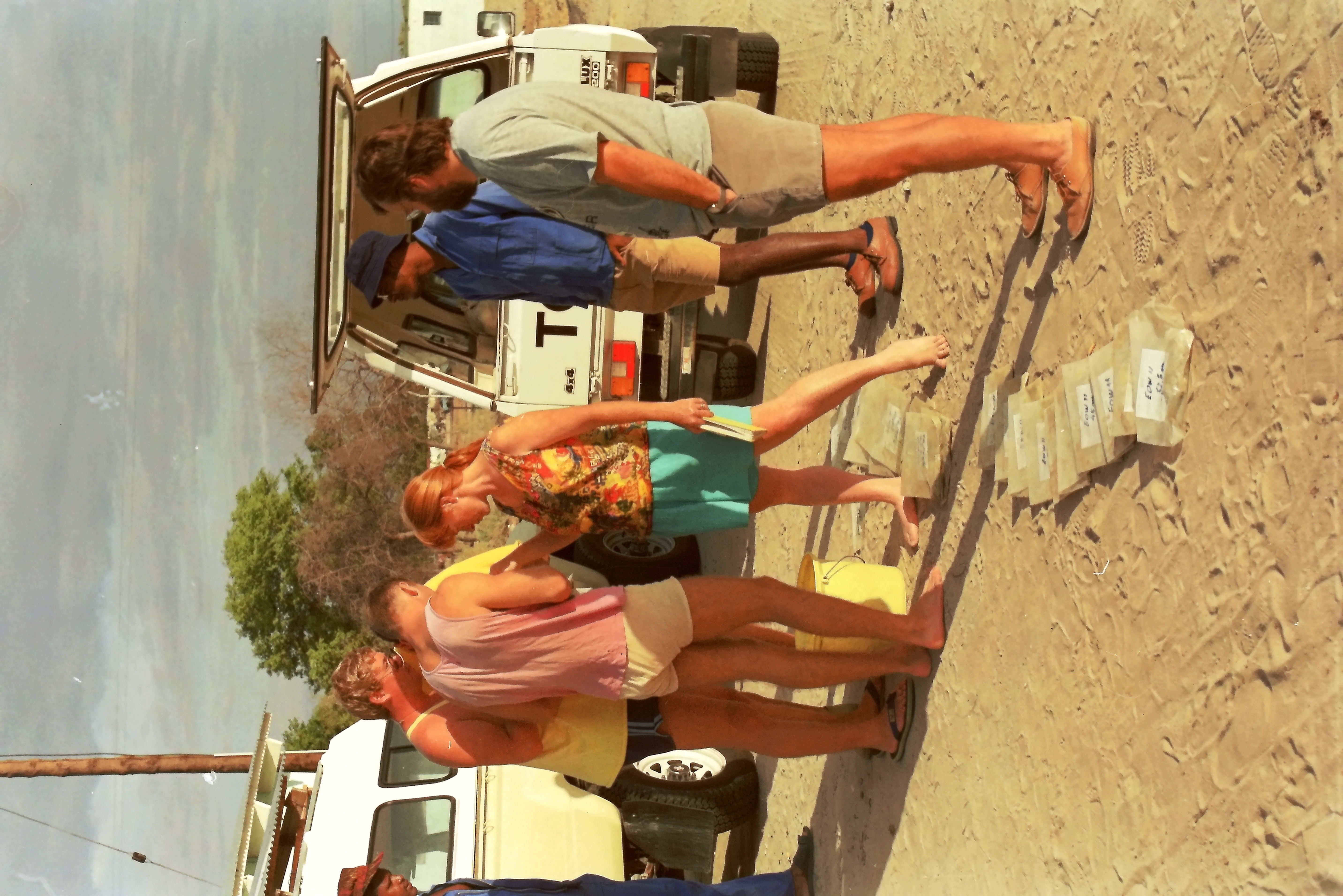 Zoe checking borehole samples